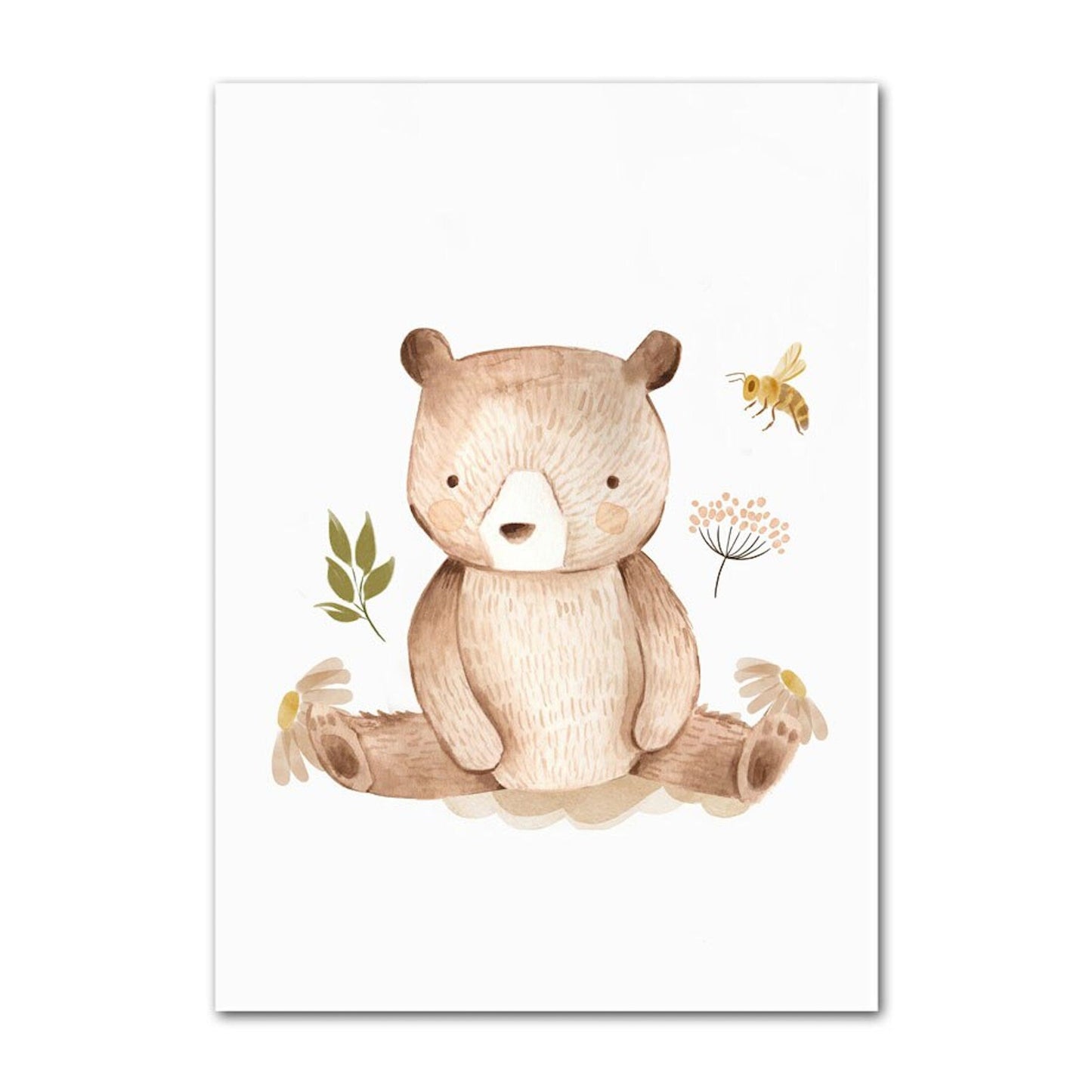 Poster Kinder Tiere Regenbogen Sternschnuppe Eichhörnchen Fuchs Igel Bär und Hase als Deko Print ohne Rahmen-2