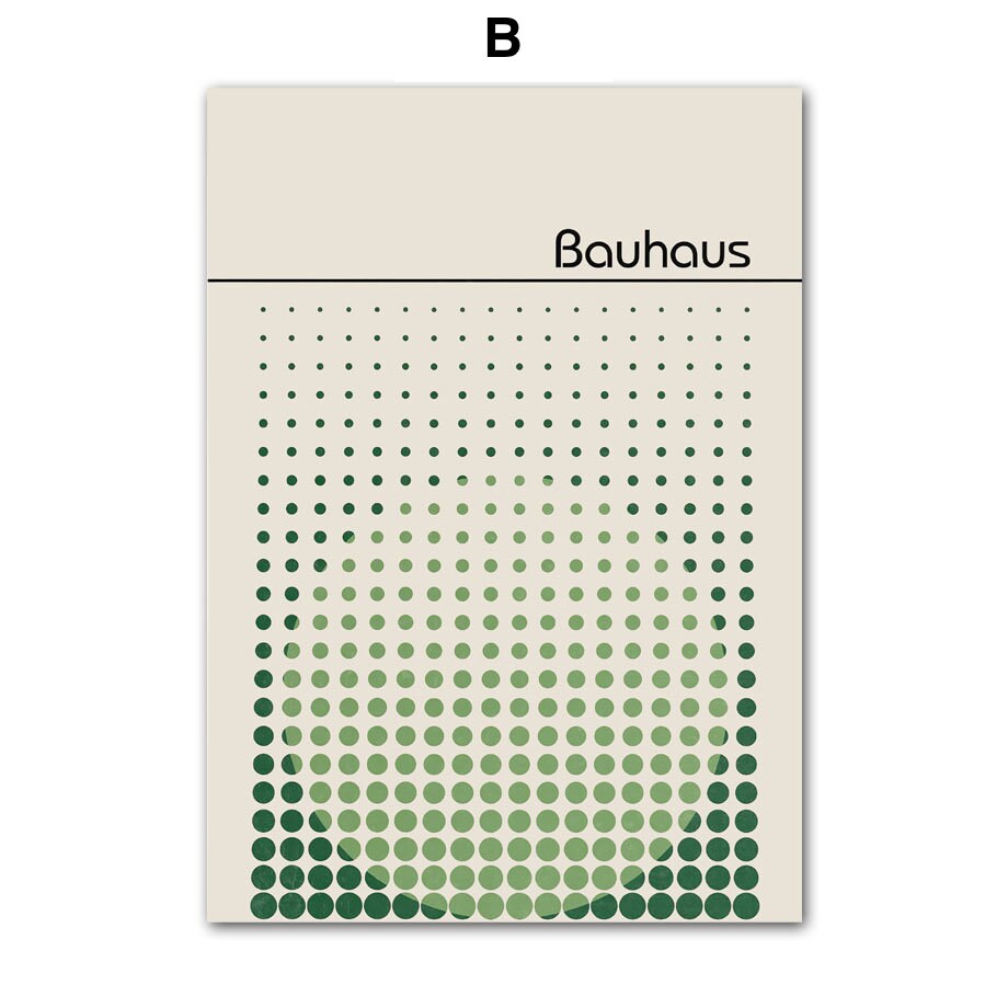 Poster Bauhaus Wandkunst Vintage Grün I Wandbilder Wohnzimmer & Schlafzimmer I Deko Print Bilder I ohne Rahmen-2