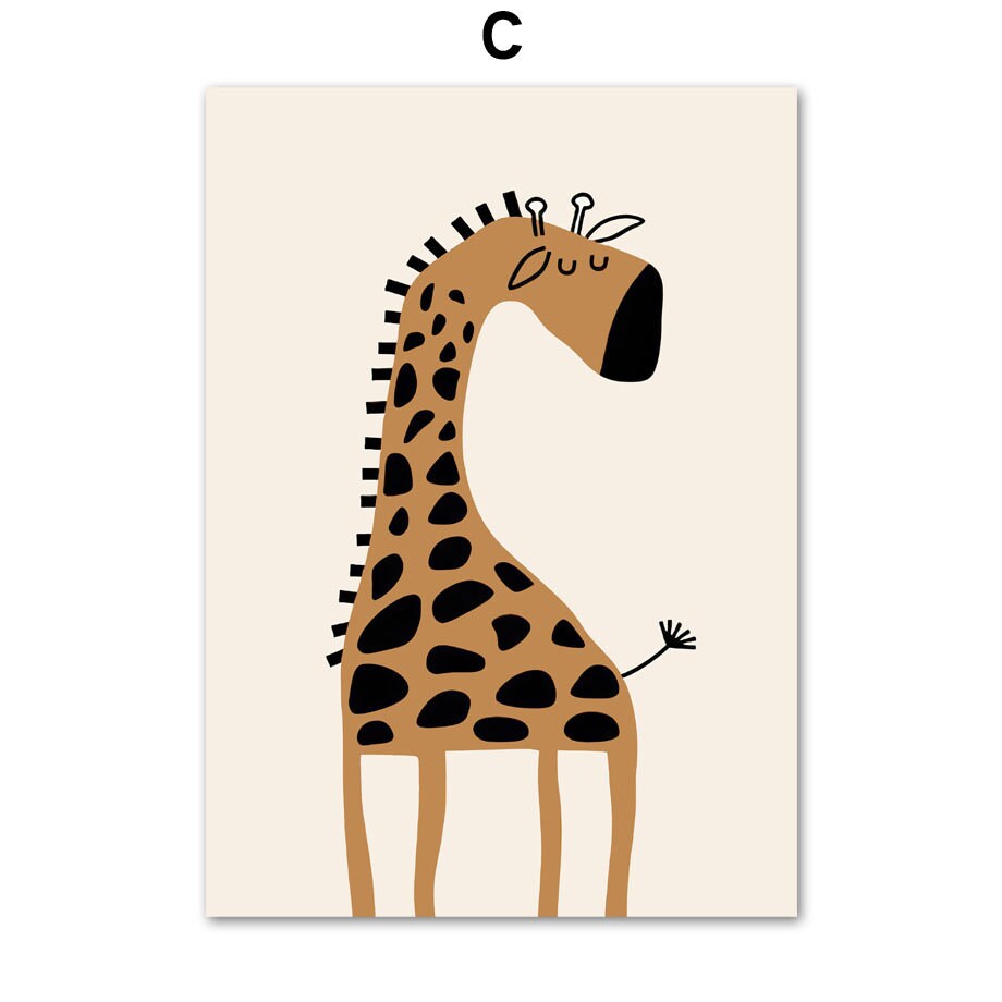 Poster Safari Abenteuer Löwe Giraffe I Kinderzimmer Wandbilder I Spielzimmer Dekoration I Wand Deko Print I ohne Rahmen-3