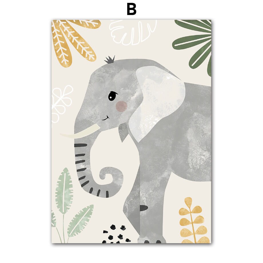 Poster Kinderzimmer Tiere Dschungel I Name Personalisiert I Kinderzimmer Bilder I Wand Deko I Kunst Druck I Deko Print I ohne Rahmen-4