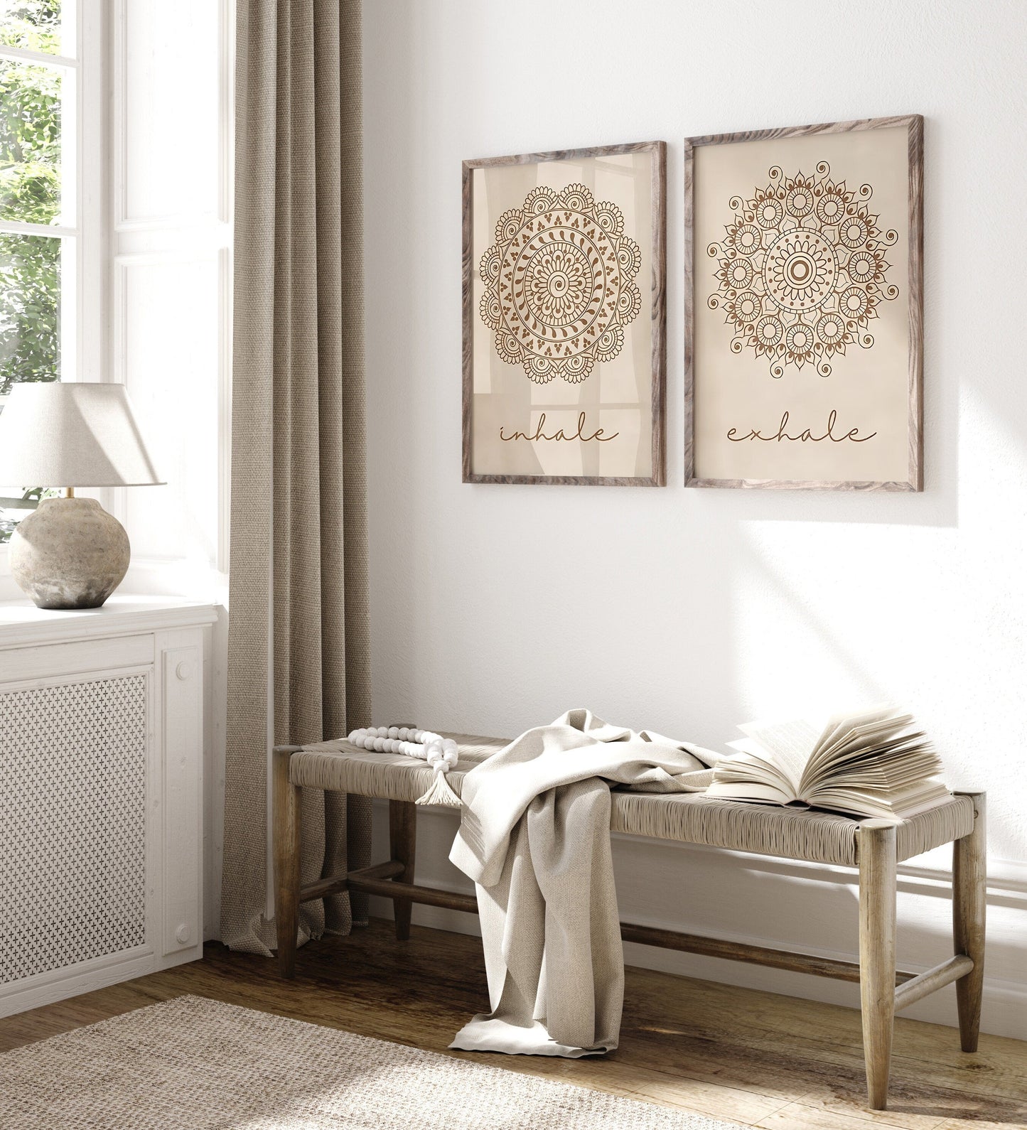 Poster Yoga Inhale Exhale · Einatmen Ausatmen Mandala · Wohnzimmer Bilder · Schlafzimmer Bilder · Wand Deko Print · ohne Rahmen-3