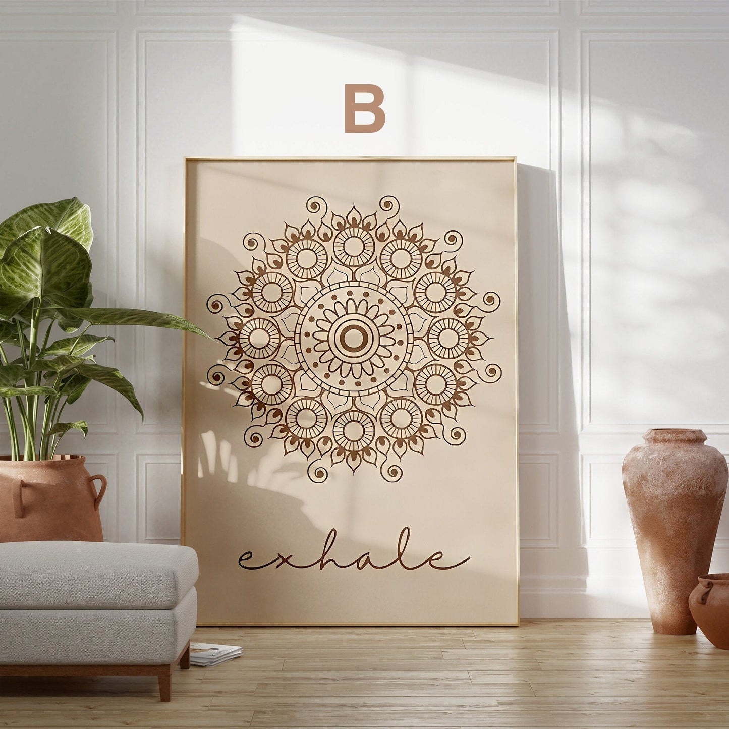 Poster Yoga Inhale Exhale · Einatmen Ausatmen Mandala · Wohnzimmer Bilder · Schlafzimmer Bilder · Wand Deko Print · ohne Rahmen-2