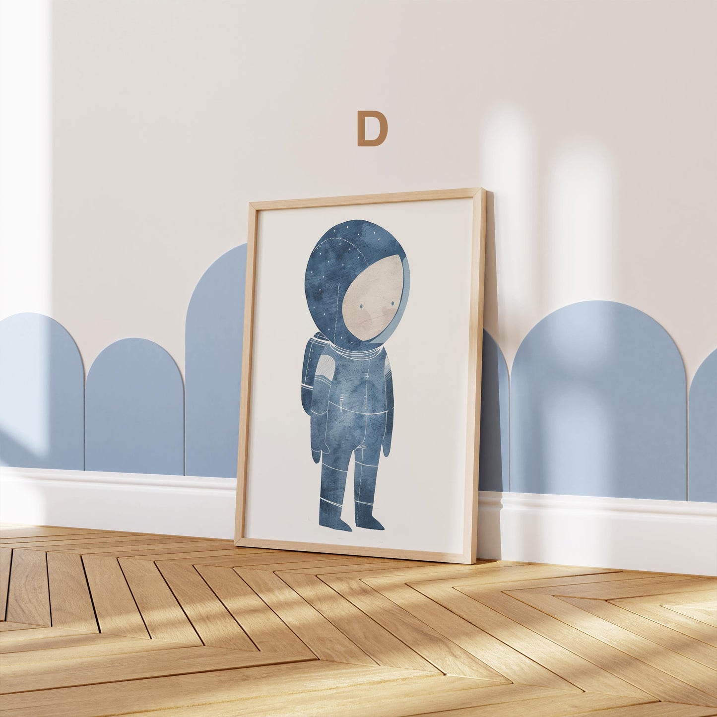 Astronaut Poster Kinderzimmer · Geschenkidee für Kinder · Kinderzimmer Deko · Weltraum Rakete & Planeten · Deko Print ohne Rahmen-5