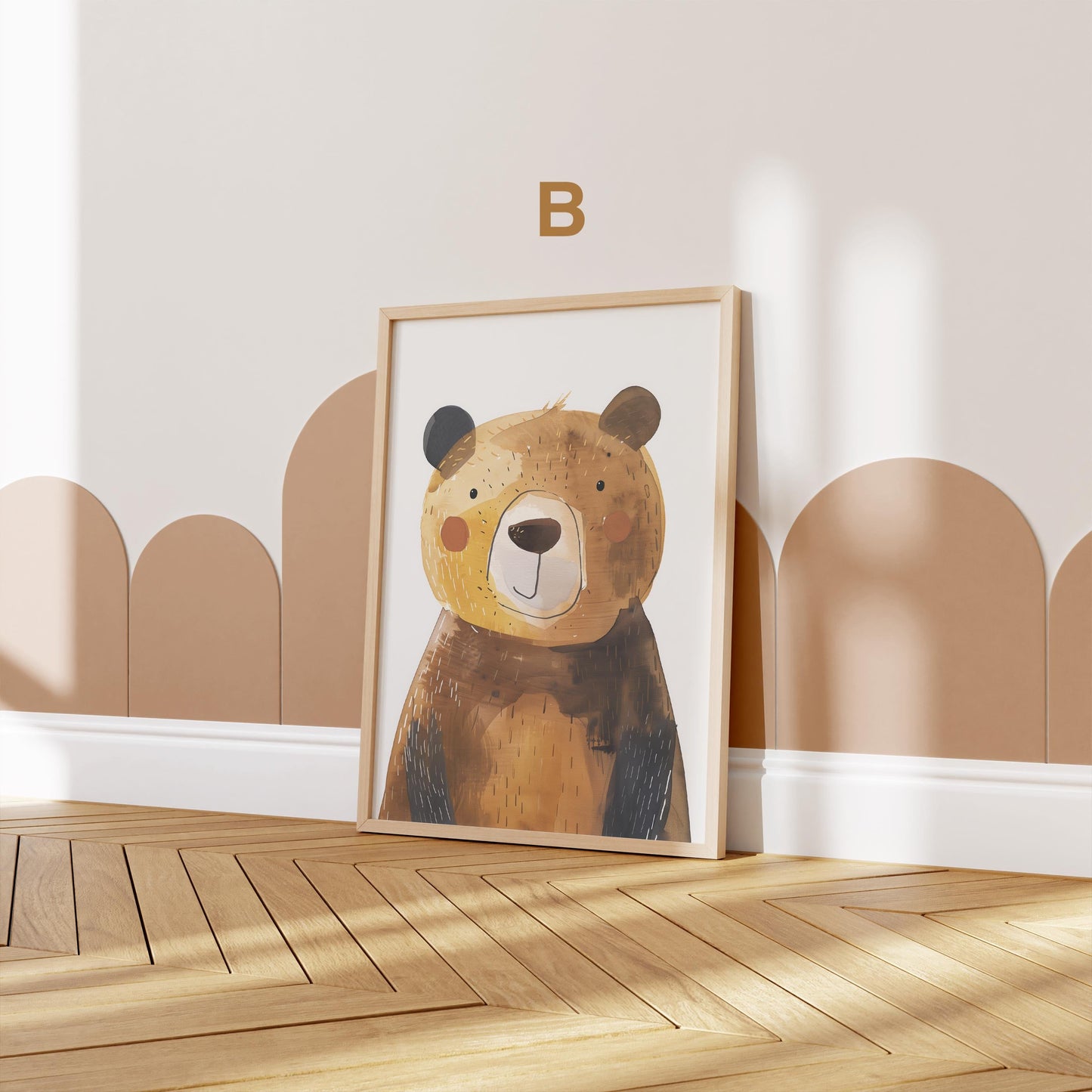 Poster Kinderzimmer Bär Wald Dschungel Aquarell Löwe Elefant · Kinderzimmer Bilder · Wand Deko · Kunst Druck · Deko Print · ohne Rahmen-4