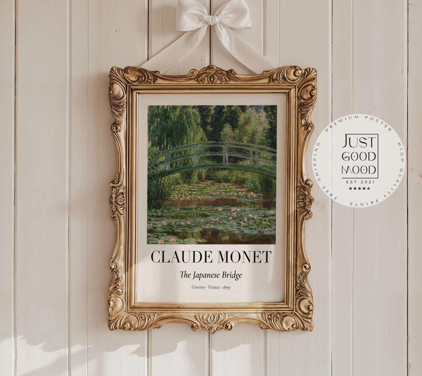 Claude Monet Poster · Japanische Brücke 1899 · Garten von Giverny · Impressionismus Seerosen Kunstdruck · Vintage Deko Print ohne Rahmen-0