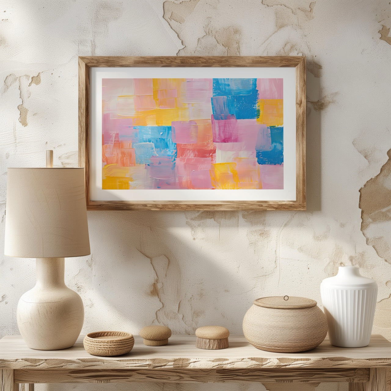 Pastel Harmony of Abstract Brushstrokes - Rolled Poster Wall Art Print-2