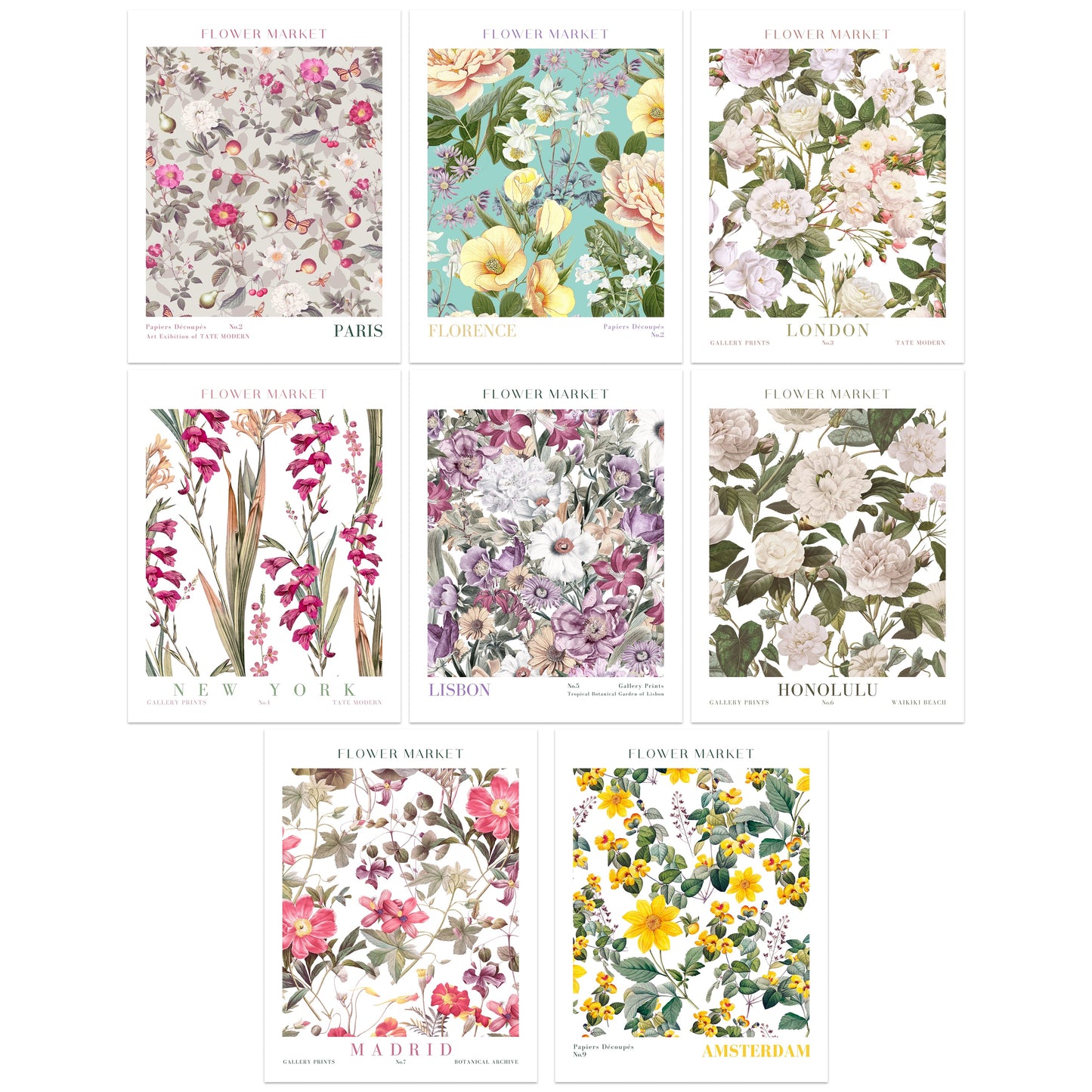 Flower Market Poster · Geschenkidee · Design Poster · Blumen · Wanddeko Wohnzimmer Küche · Wall deco · Deko Print ohne Rahmen-0