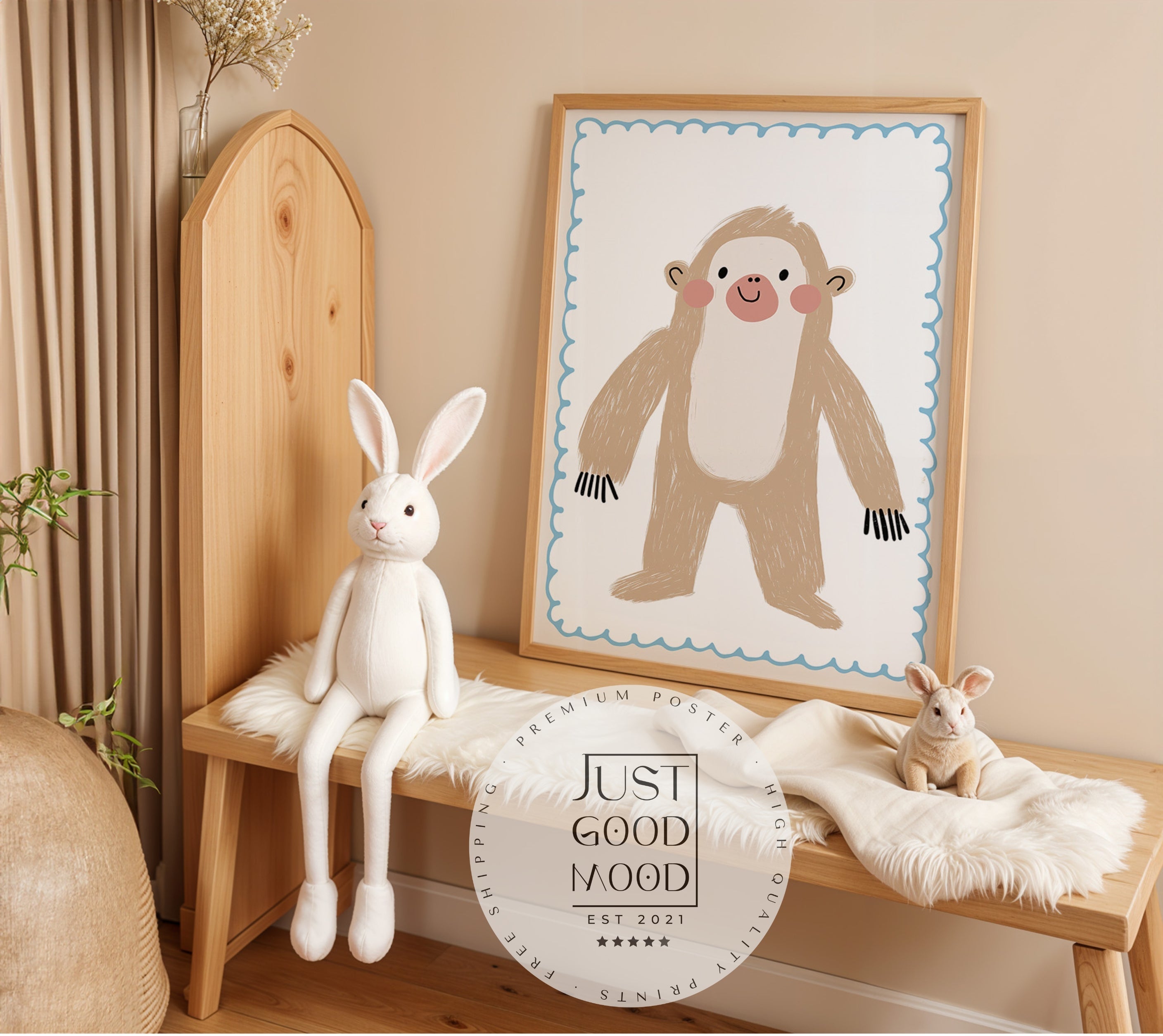  Sloth Nursery Poster · Cute Animal Poster · Funny Jungle Friend · Soft Colors · Gift Idea for Children · Decorative Print without Frame