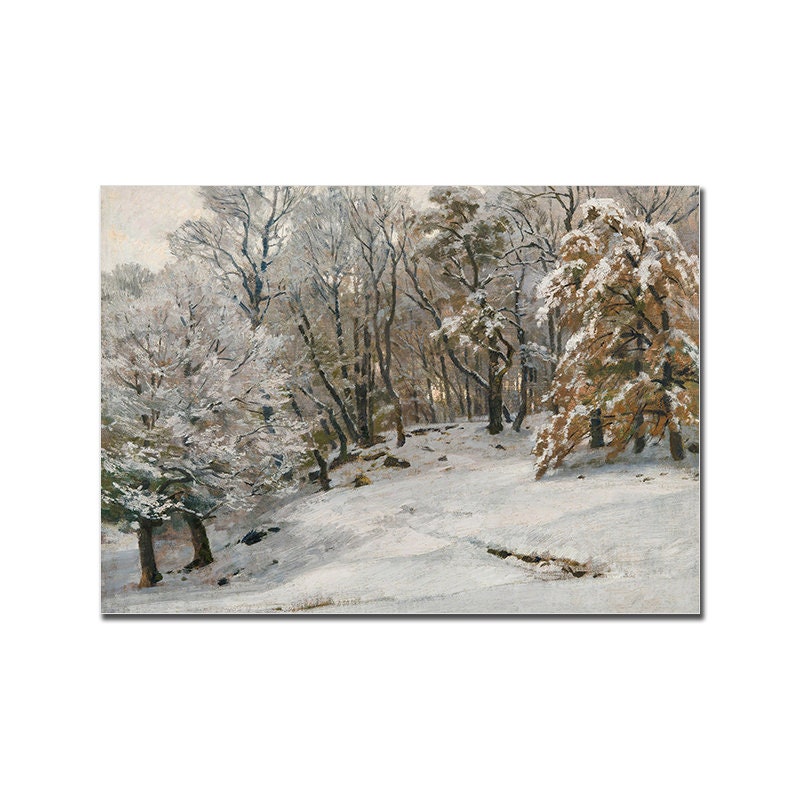 Poster Vintage Galerie Wand Kunst Set Landschaft Schnee Berge und Wälder Natur als Deko Print ohne Rahmen-3
