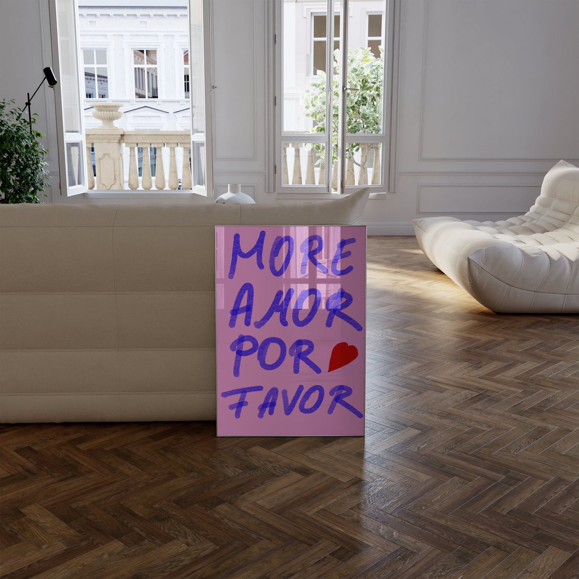 Pink Wandkunst Handschrift Poster · Geschenkidee · More Amor Por Favor · moderne elektrisch · Wandkunst · Wand Deko · Deko Print ohne Rahmen-4