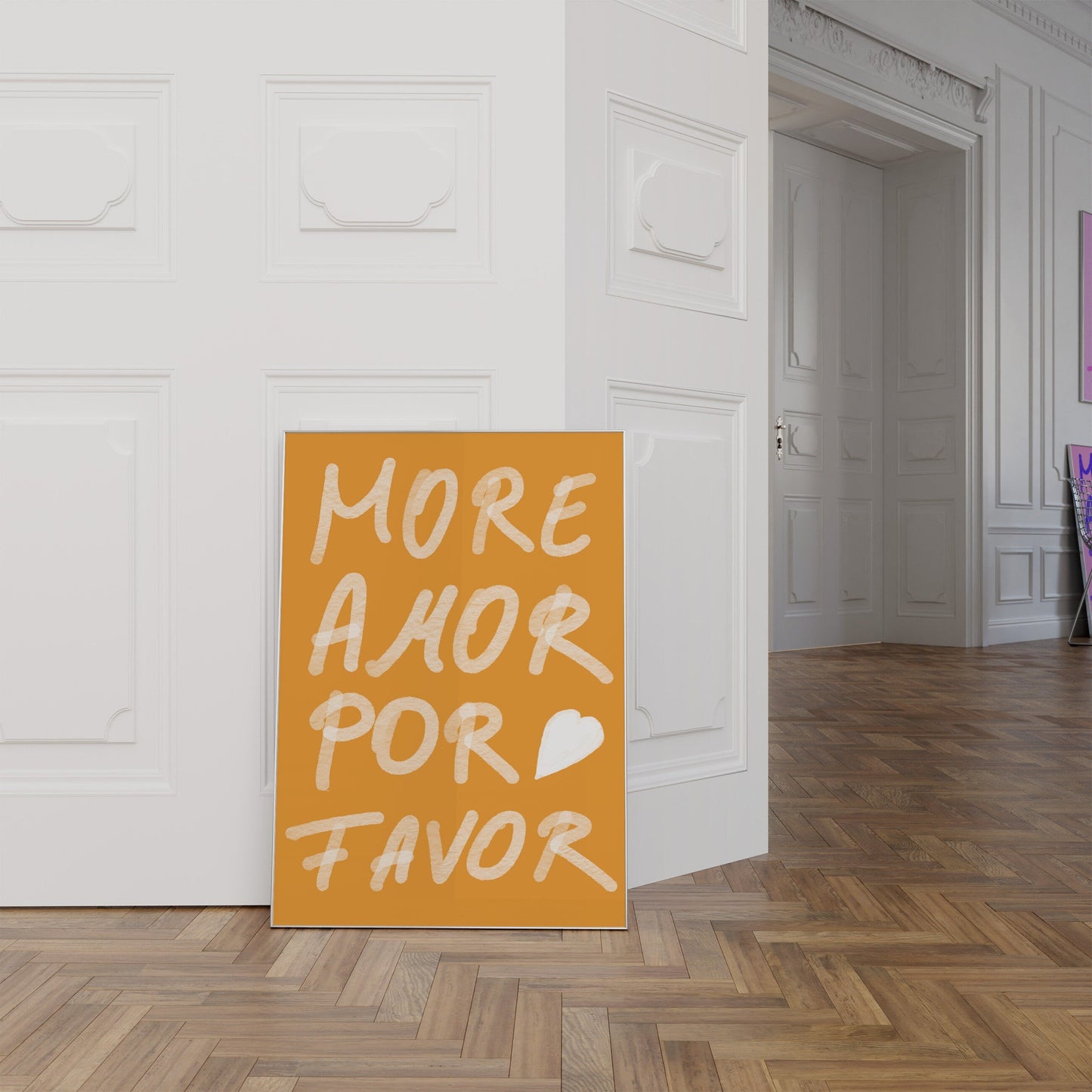 Gelb Wandkunst Handschrift Poster · Geschenkidee · More Amor Por Favor · moderne elektrisch · Wandkunst · Wand Deko · Deko Print ohne Rahmen-1