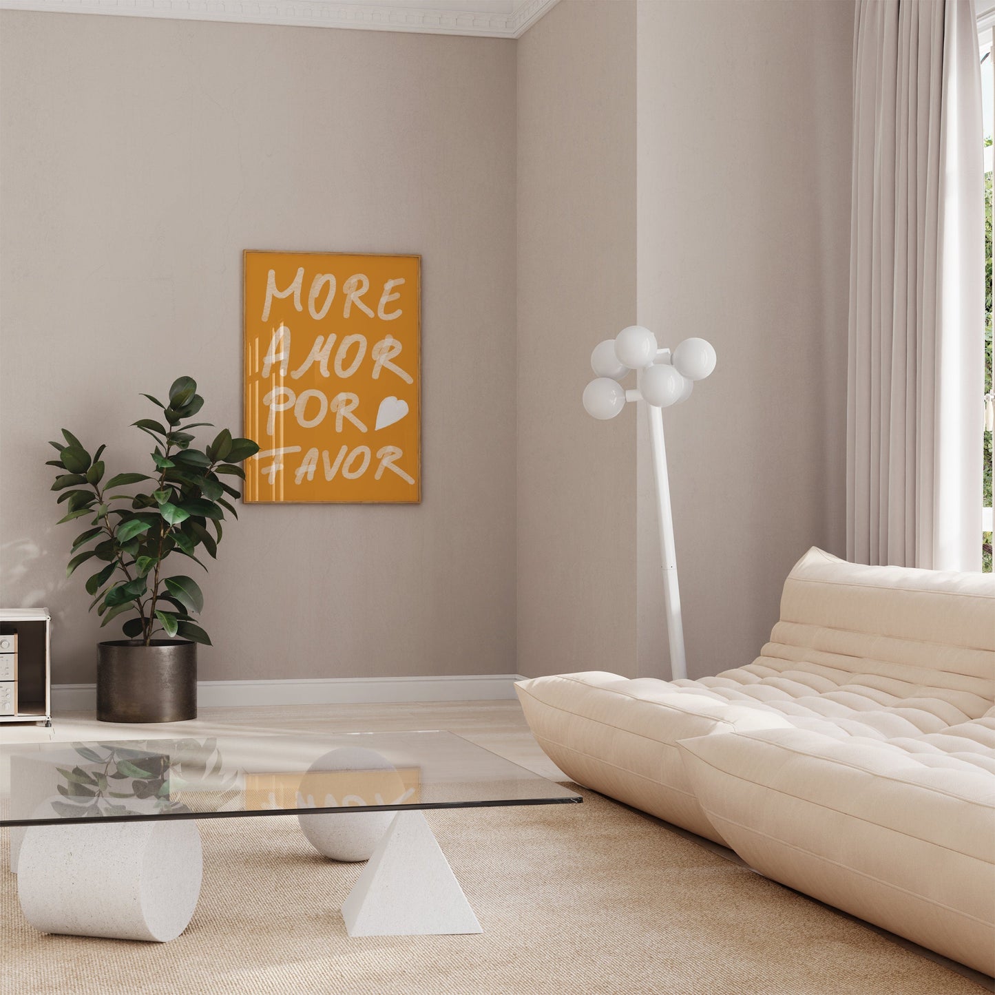 Gelb Wandkunst Handschrift Poster · Geschenkidee · More Amor Por Favor · moderne elektrisch · Wandkunst · Wand Deko · Deko Print ohne Rahmen-2