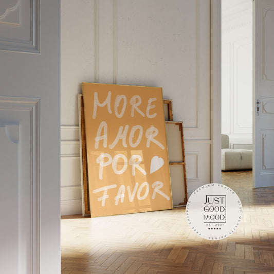 Gelb Wandkunst Handschrift Poster · Geschenkidee · More Amor Por Favor · moderne elektrisch · Wandkunst · Wand Deko · Deko Print ohne Rahmen-0