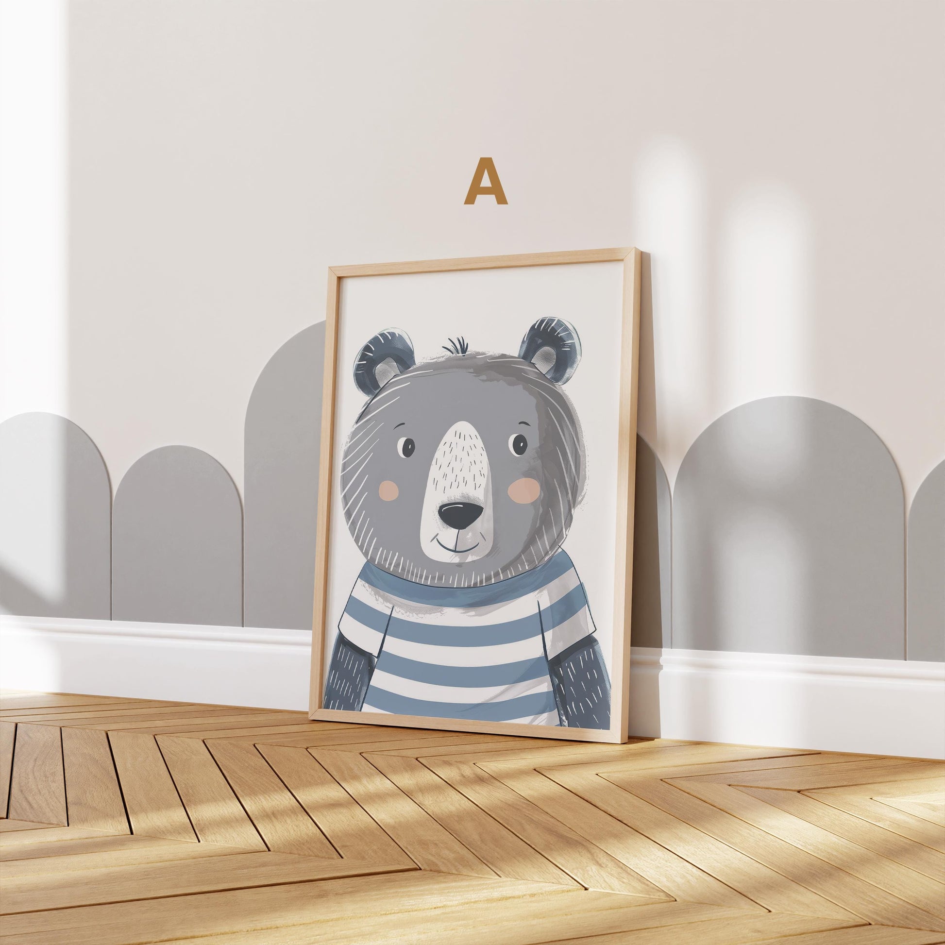 Poster Kinderzimmer Bär Wald Dschungel Aquarell Löwe Elefant · Kinderzimmer Bilder · Wand Deko · Kunst Druck · Deko Print · ohne Rahmen-3