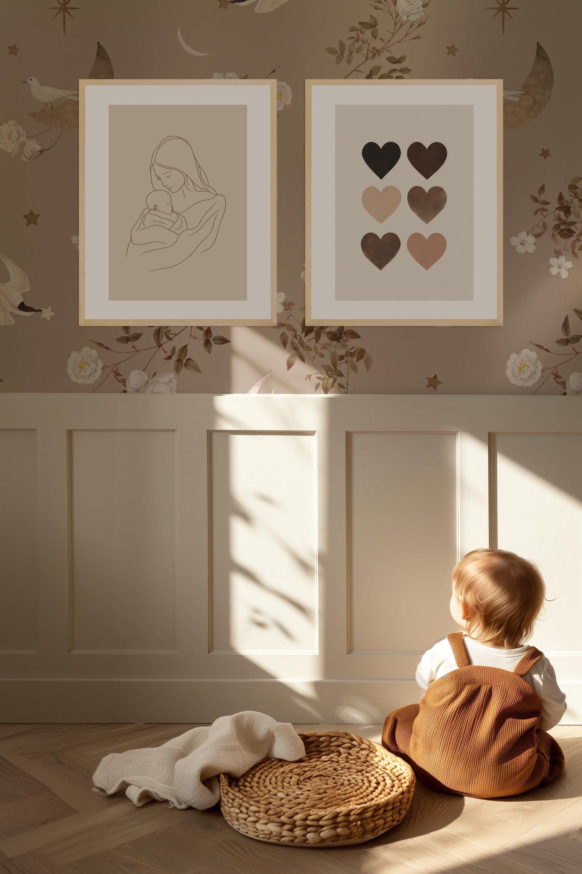 BEIGE Boho Poster Babyzimmer · Geschenkidee für Kinder · Babyzimmer Deko  · Modern Abstrakt Minimalistisch neutral ·Deko Print ohne Rahmen-4