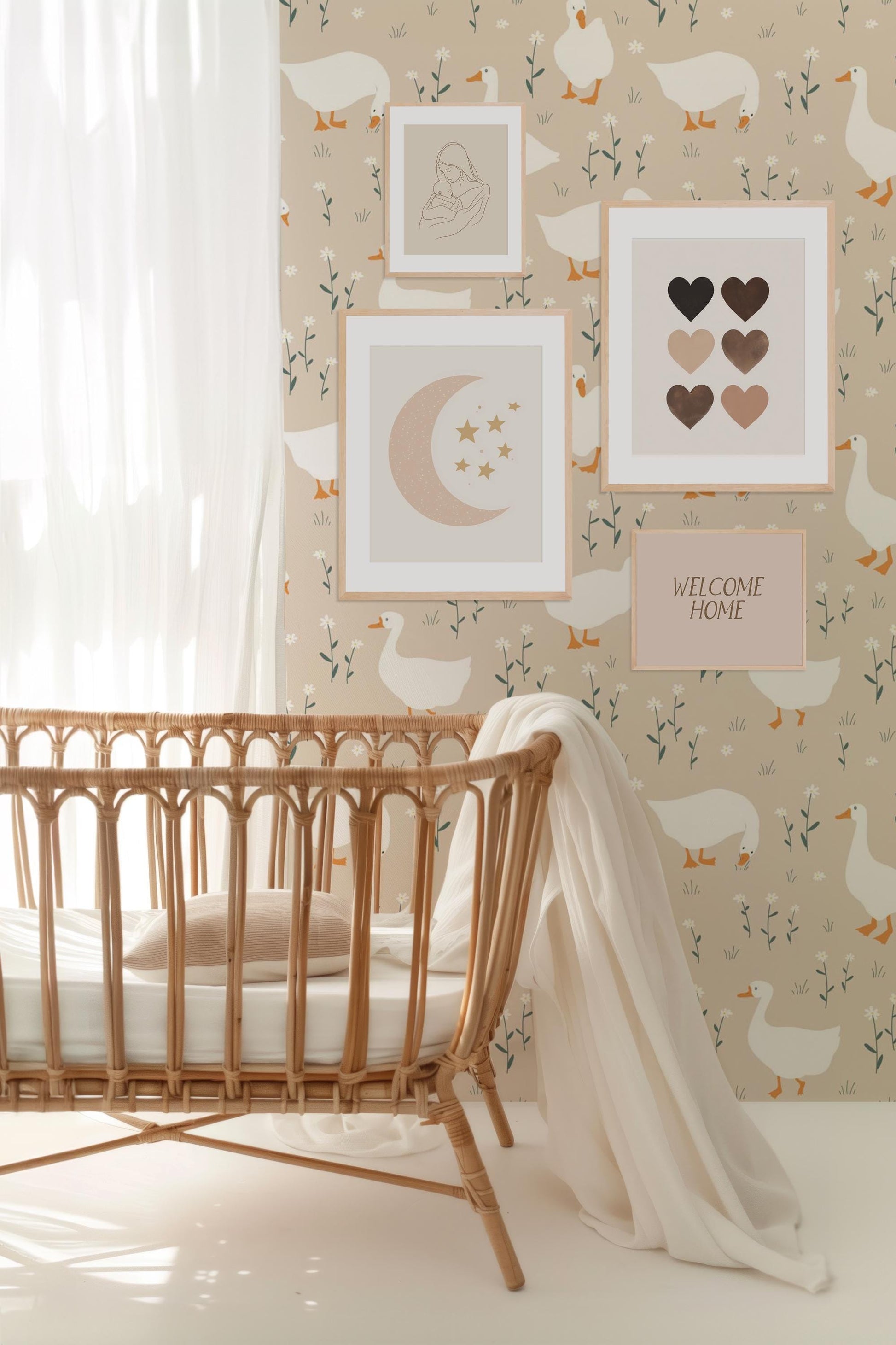 BEIGE Boho Poster Babyzimmer · Geschenkidee für Kinder · Babyzimmer Deko  · Modern Abstrakt Minimalistisch neutral ·Deko Print ohne Rahmen-3