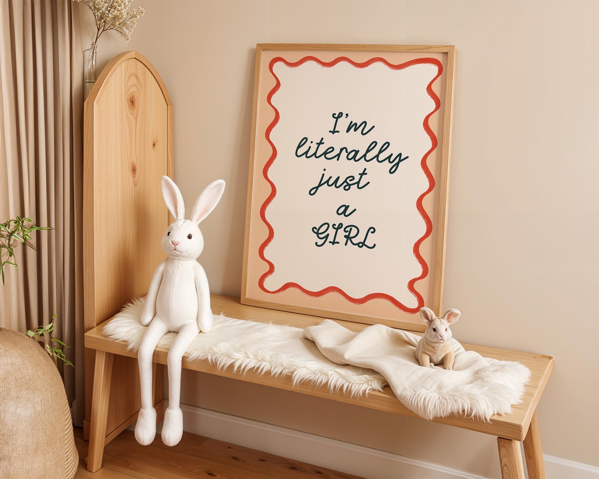 Poster Kinderzimmer Girl Power · Im Literally Just a Girl · Lustiger Spruch für Mädchenzimmer · Statement-Deko · Dekoprint ohne Rahmen-2