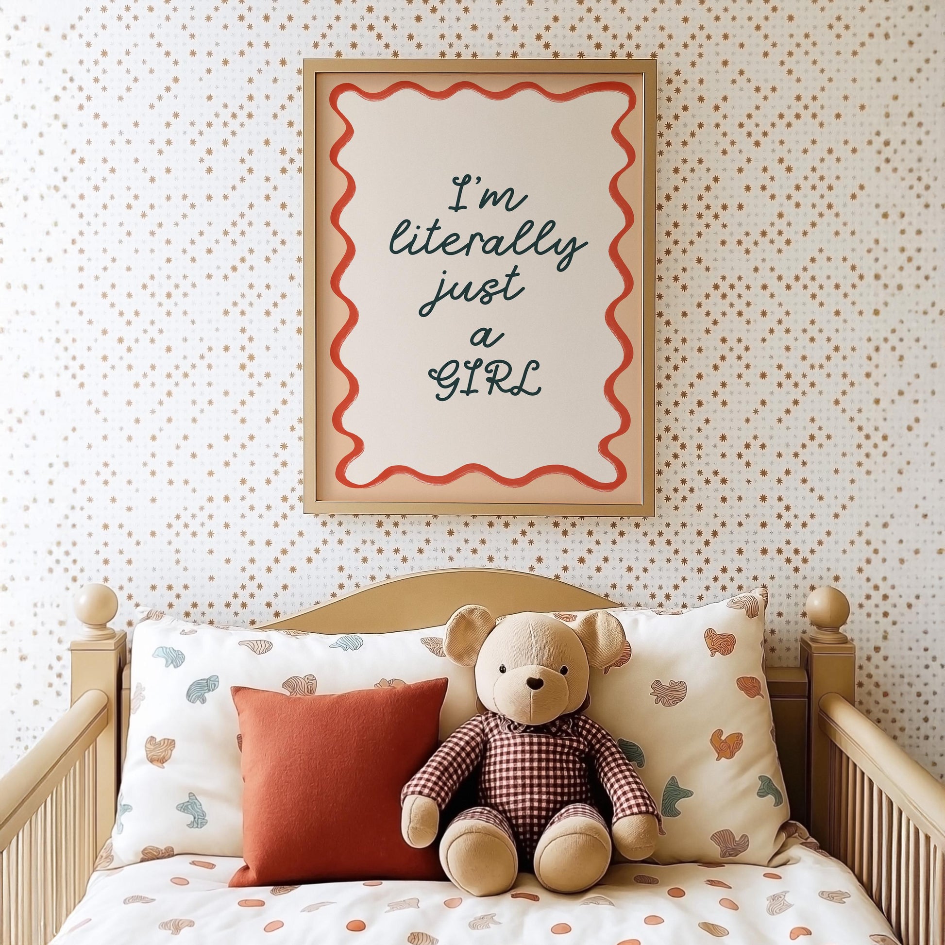 Poster Kinderzimmer Girl Power · Im Literally Just a Girl · Lustiger Spruch für Mädchenzimmer · Statement-Deko · Dekoprint ohne Rahmen-4