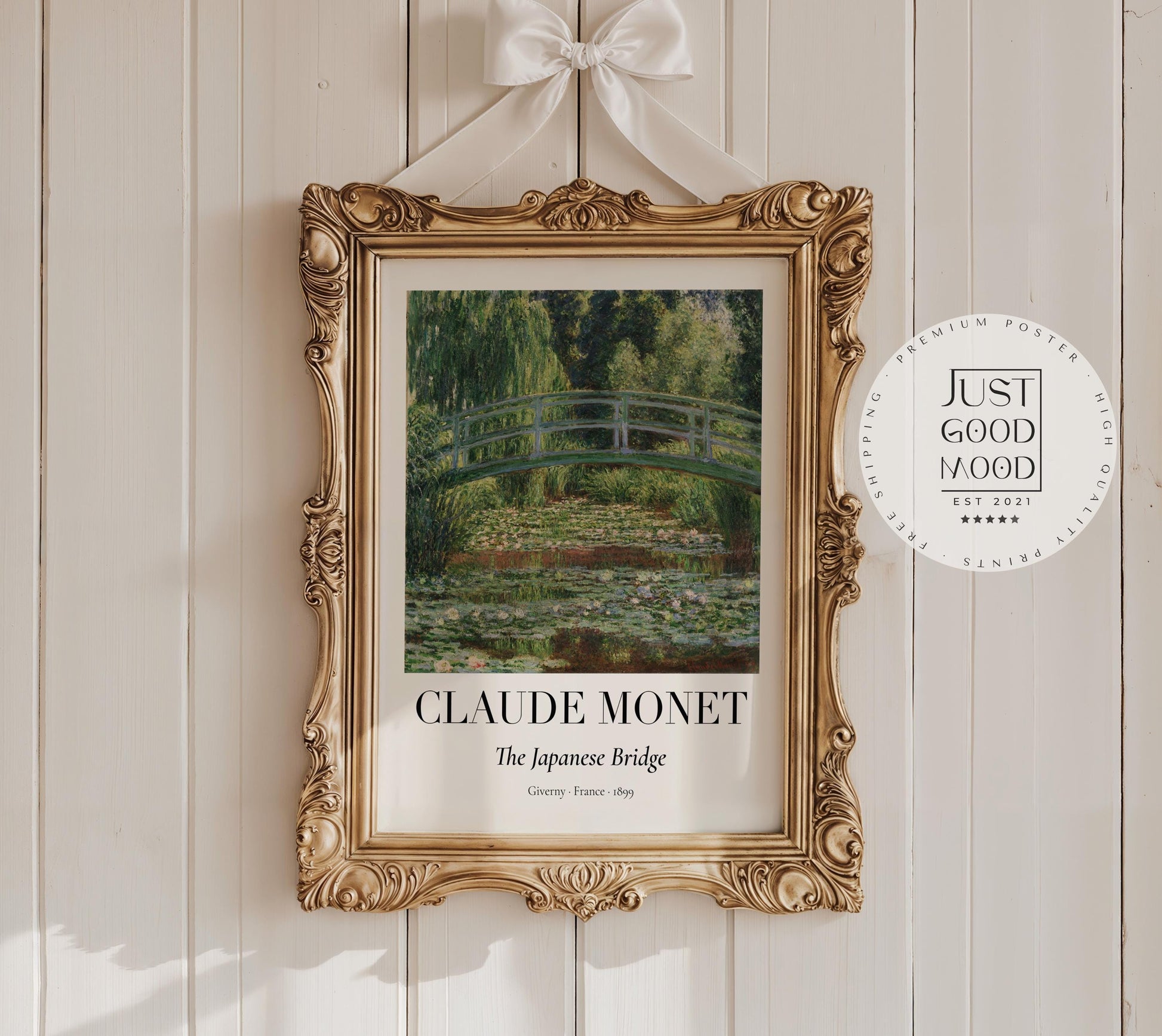 Claude Monet Poster · Japanische Brücke 1899 · Garten von Giverny · Impressionismus Seerosen Kunstdruck · Vintage Deko Print ohne Rahmen-0