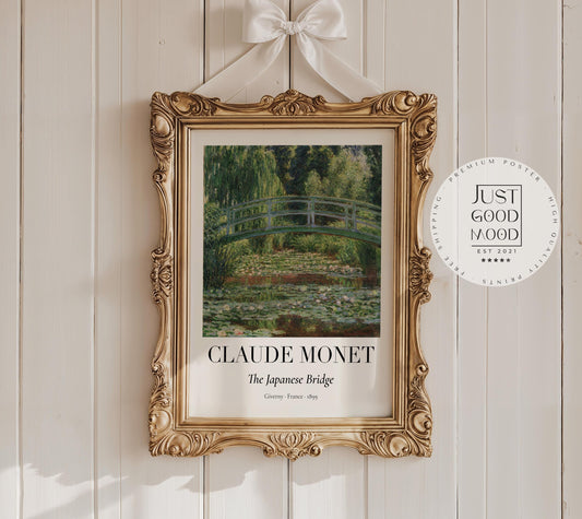 Claude Monet Poster · Japanische Brücke 1899 · Garten von Giverny · Impressionismus Seerosen Kunstdruck · Vintage Deko Print ohne Rahmen-0
