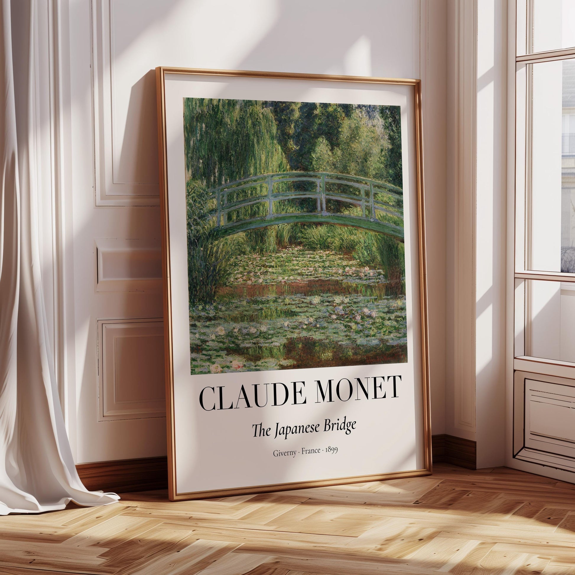 Claude Monet Poster · Japanische Brücke 1899 · Garten von Giverny · Impressionismus Seerosen Kunstdruck · Vintage Deko Print ohne Rahmen-1