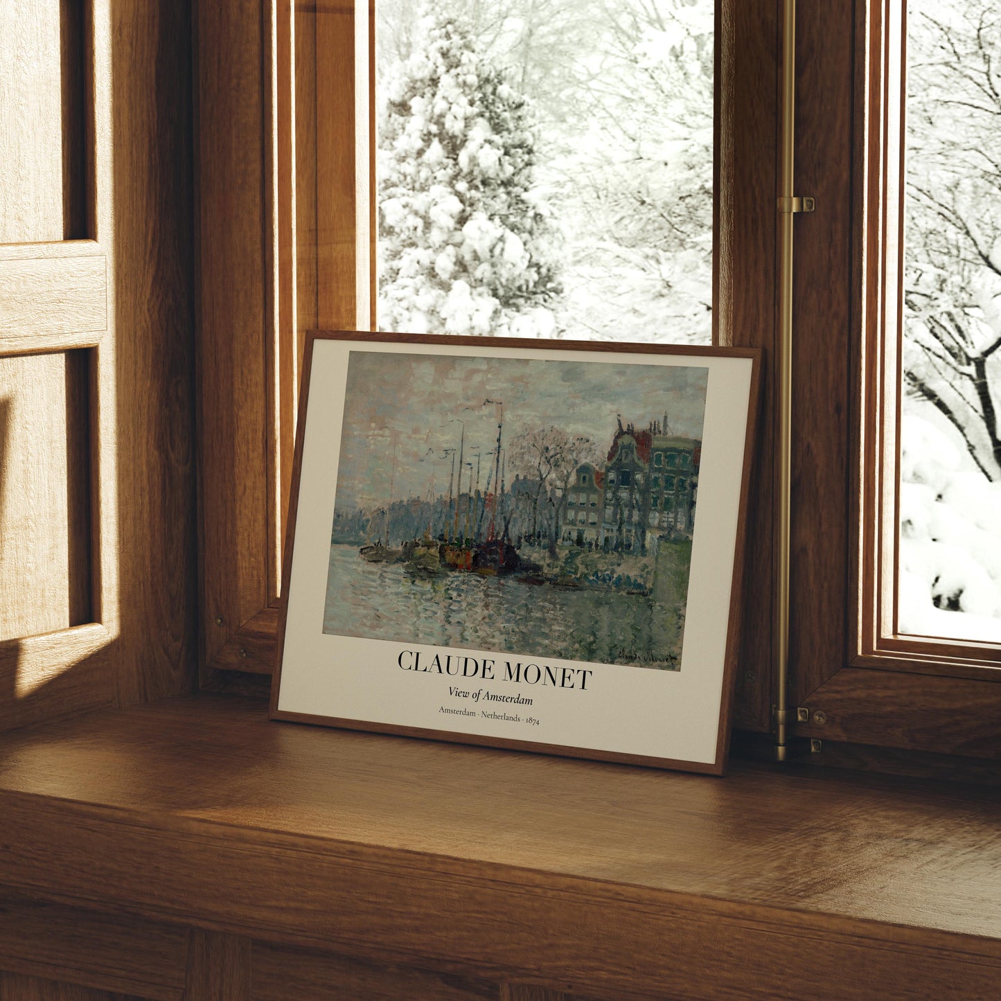 Claude Monet Poster · Amsterdam 1874 · Impressionismus Stadtansicht · Vintage Kunst Druck · Grachtenblick ohne Rahmen-1
