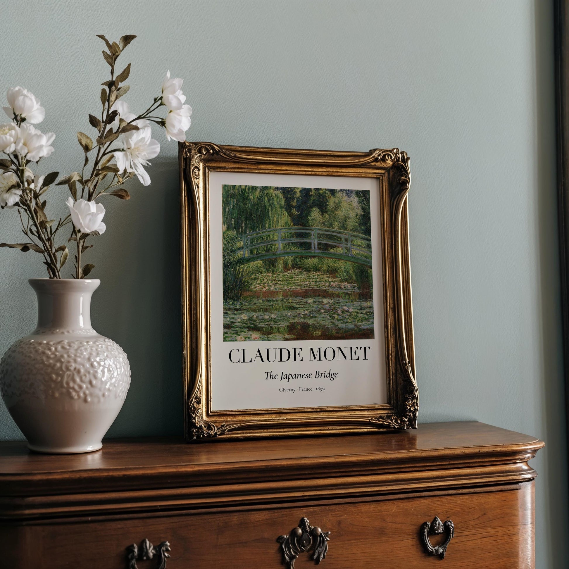 Claude Monet Poster · Japanische Brücke 1899 · Garten von Giverny · Impressionismus Seerosen Kunstdruck · Vintage Deko Print ohne Rahmen-2