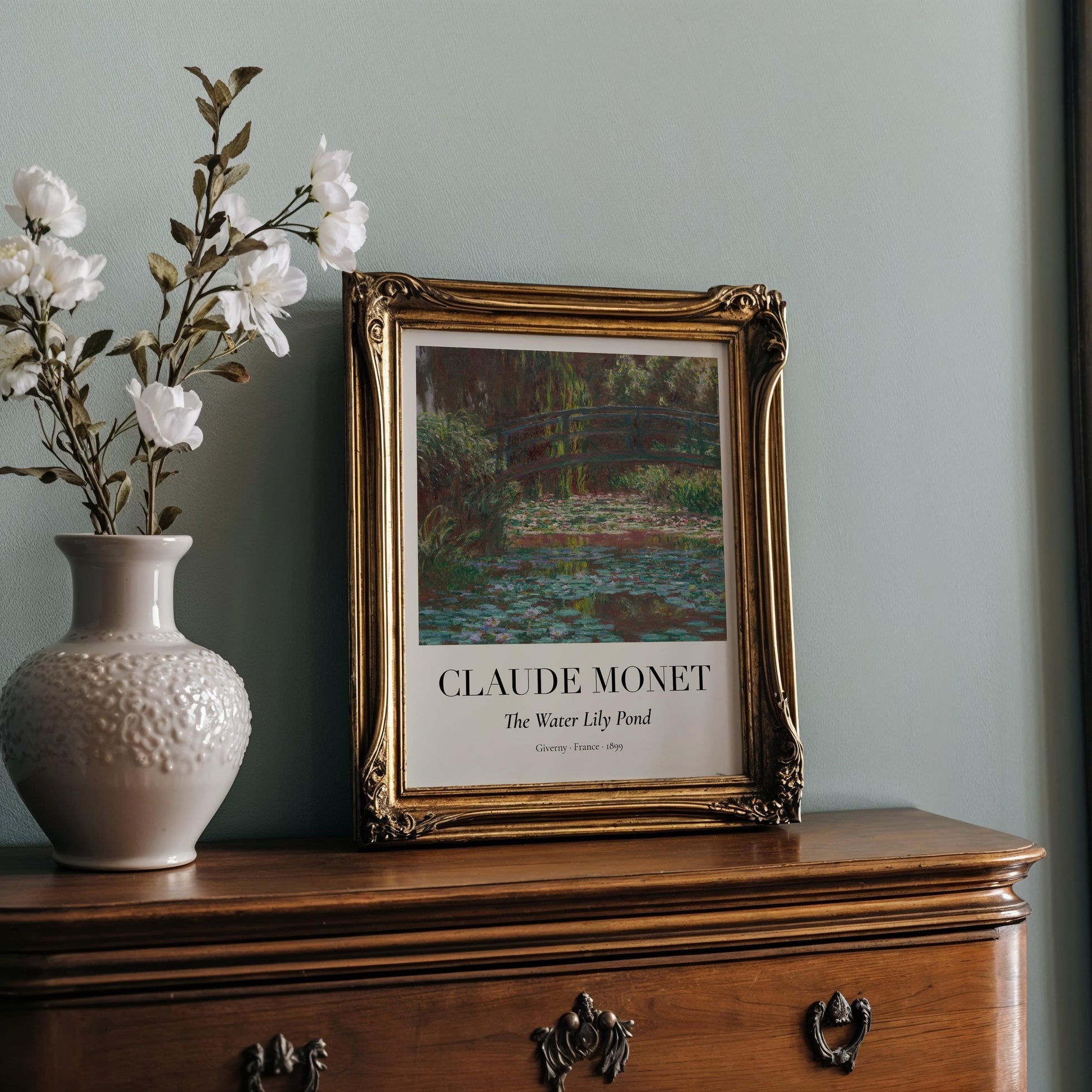 Claude Monet Poster · Water Lily Pond in Giverny 1899 · Seerosen Impressionismus · Kunst & Geschenkidee · Druckprint ohne Rahmen-1