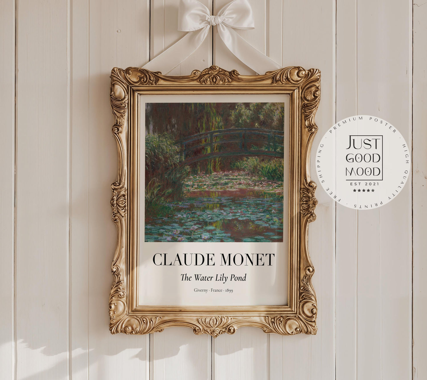 Claude Monet Poster · Water Lily Pond in Giverny 1899 · Seerosen Impressionismus · Kunst & Geschenkidee · Druckprint ohne Rahmen-0