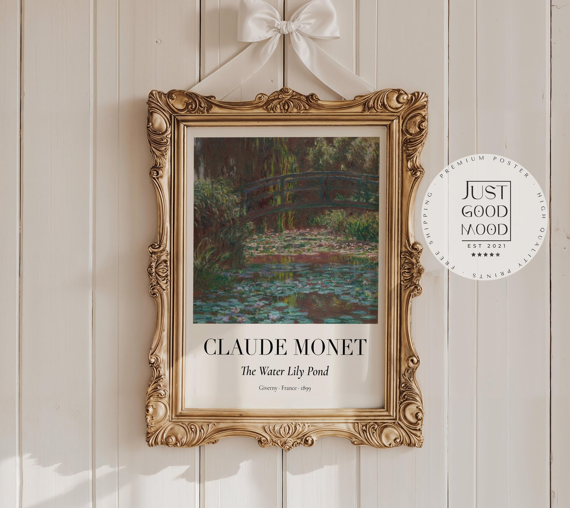 Claude Monet Poster · Water Lily Pond in Giverny 1899 · Seerosen Impressionismus · Kunst & Geschenkidee · Druckprint ohne Rahmen-0