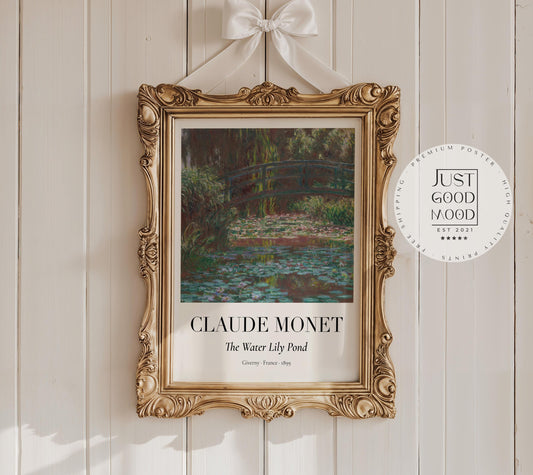Claude Monet Poster · Water Lily Pond in Giverny 1899 · Seerosen Impressionismus · Kunst & Geschenkidee · Druckprint ohne Rahmen-0