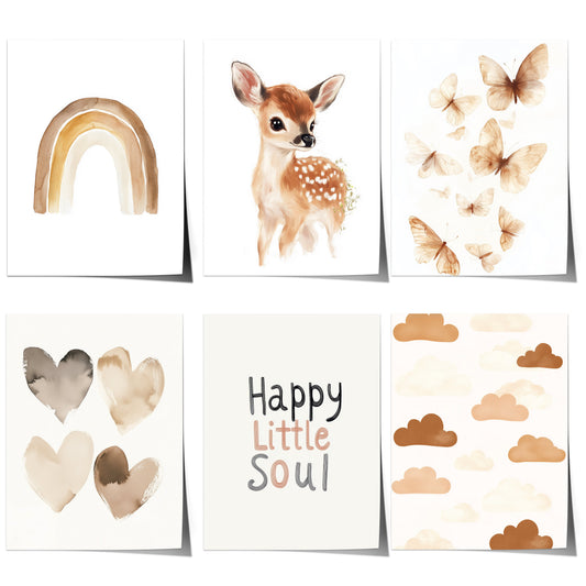 Süße Pastell Farben Poster Kinderzimmer · Geschenkidee für Kinder · Babyzimmer Deko  · Minimalistisch neutral · Deko Print ohne Rahmen-0