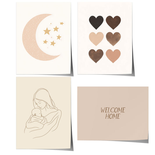 BEIGE Boho Poster Babyzimmer · Geschenkidee für Kinder · Babyzimmer Deko  · Modern Abstrakt Minimalistisch neutral ·Deko Print ohne Rahmen-0