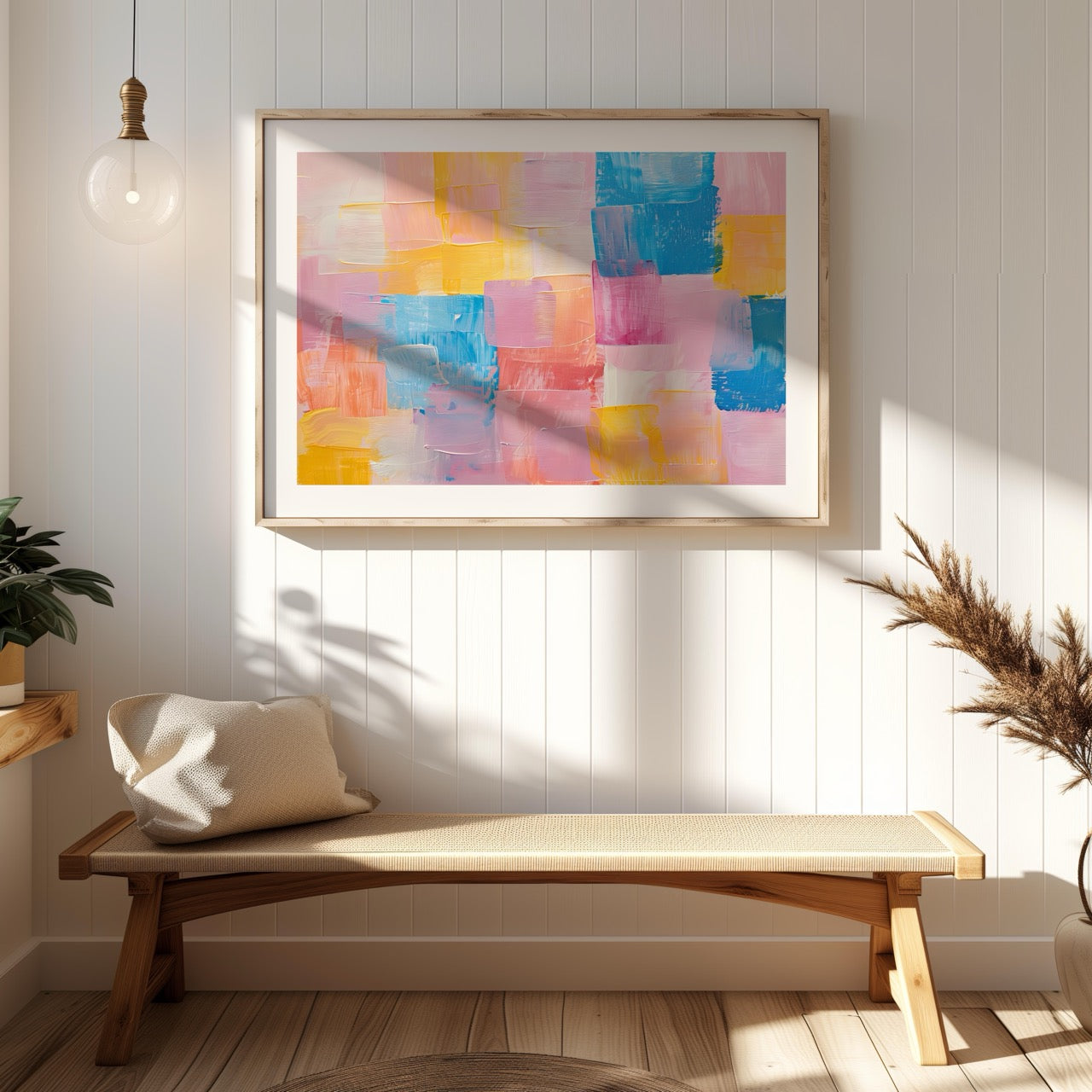 Pastel Harmony of Abstract Brushstrokes - Rolled Poster Wall Art Print-1