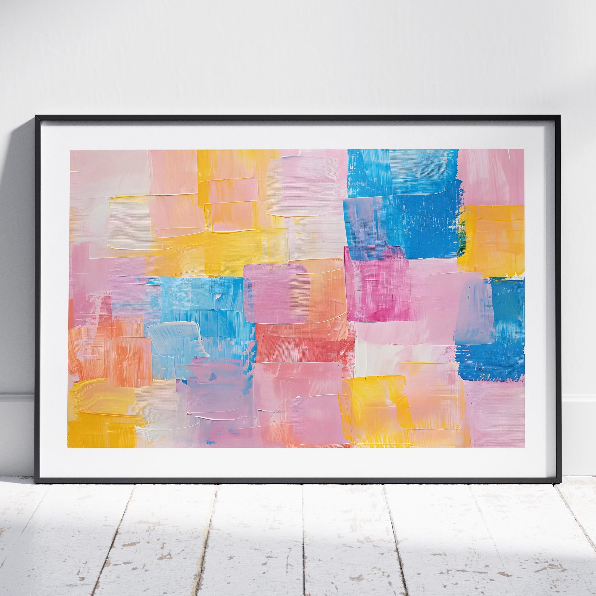 Pastel Harmony of Abstract Brushstrokes - Rolled Poster Wall Art Print-0