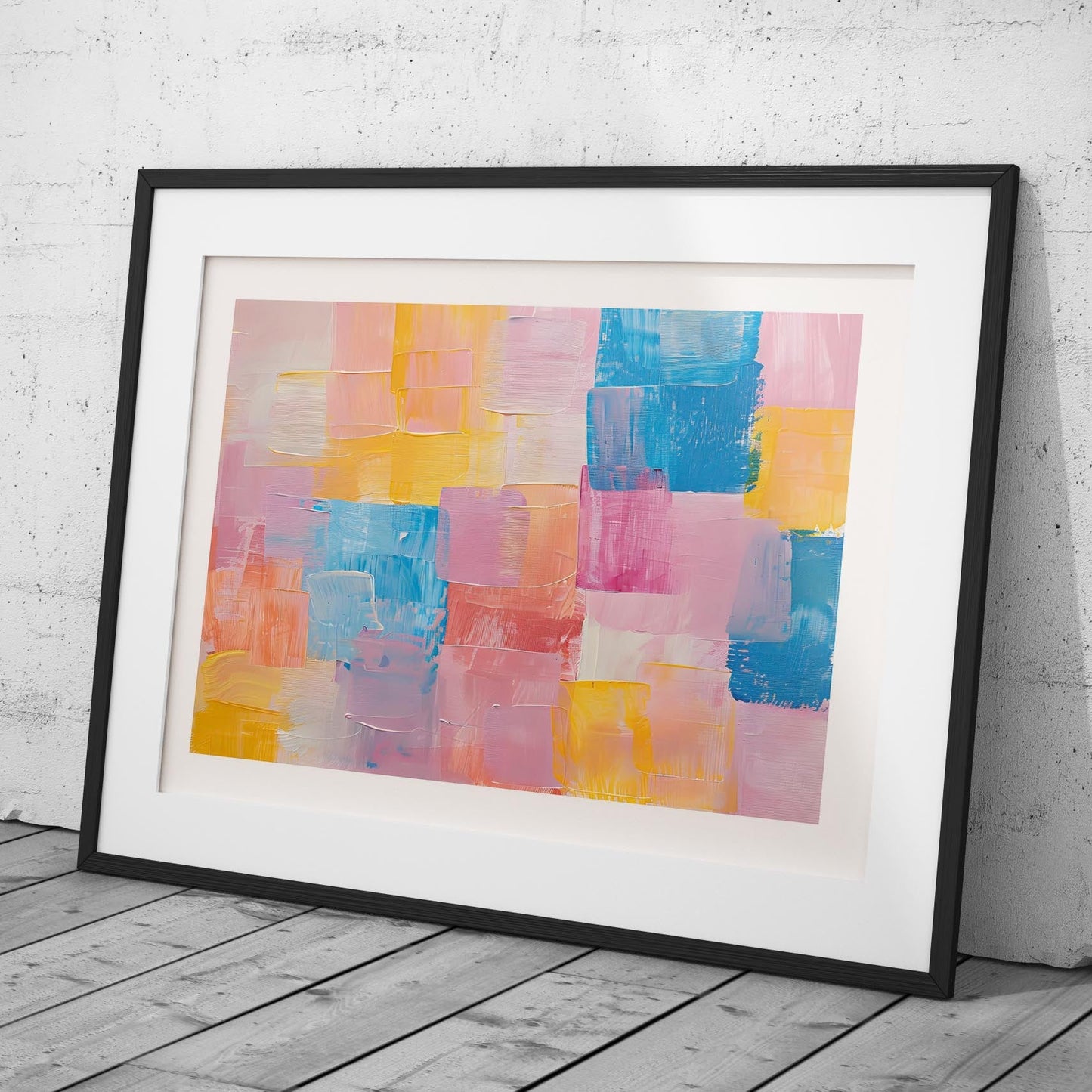 Pastel Harmony of Abstract Brushstrokes - Rolled Poster Wall Art Print-3