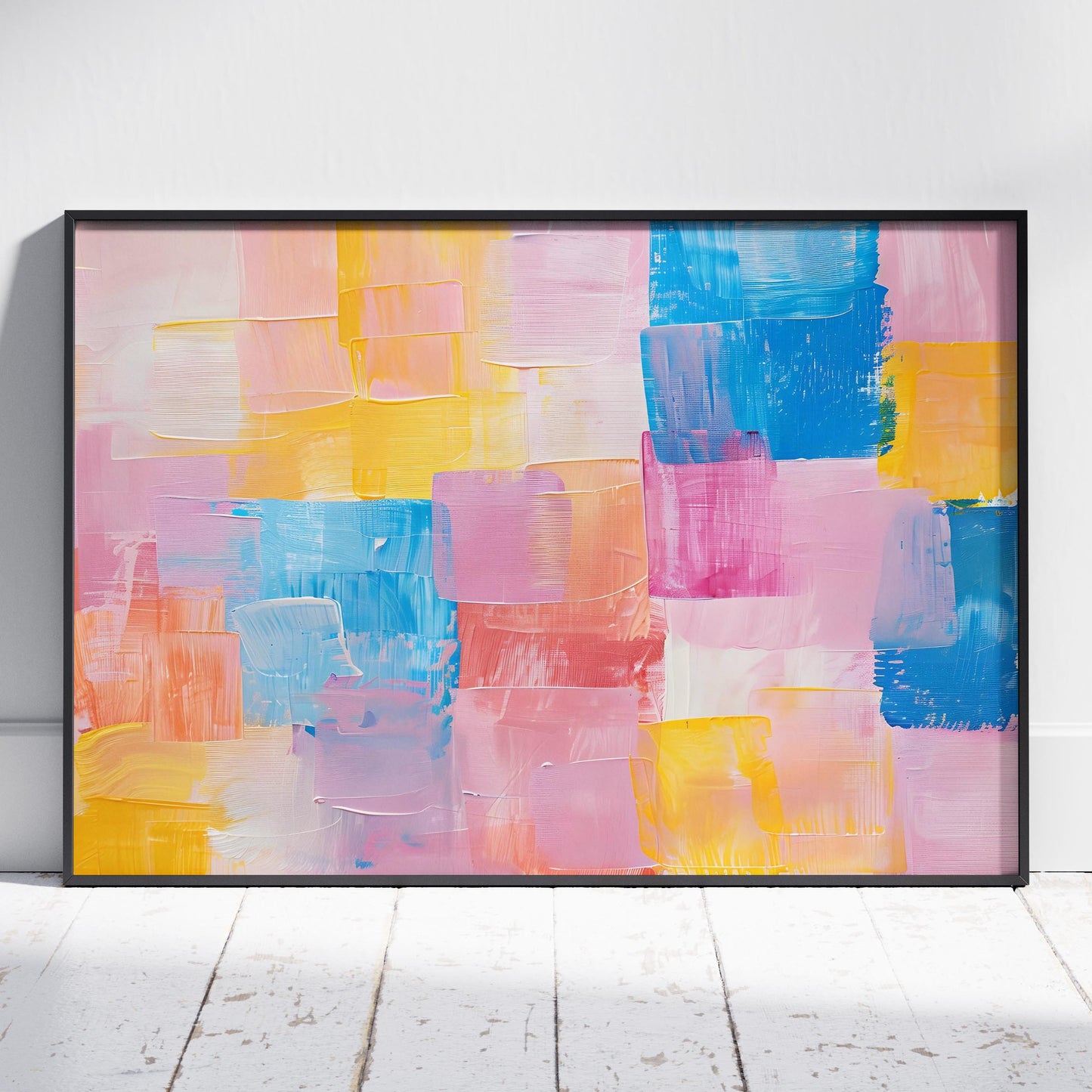 Pastel Harmony of Abstract Brushstrokes - Rolled Poster Wall Art Print-5
